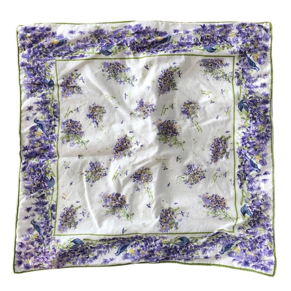 April Cornell bundle of two purple floral cushion covers size 15 x 15